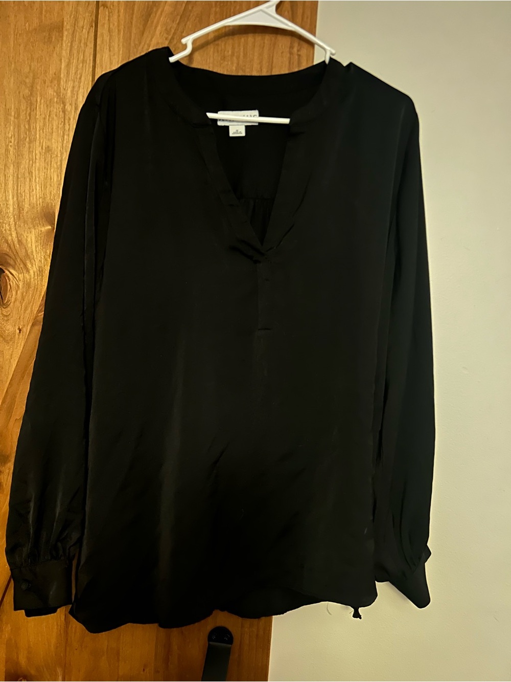 Satin long-sleeved shirt